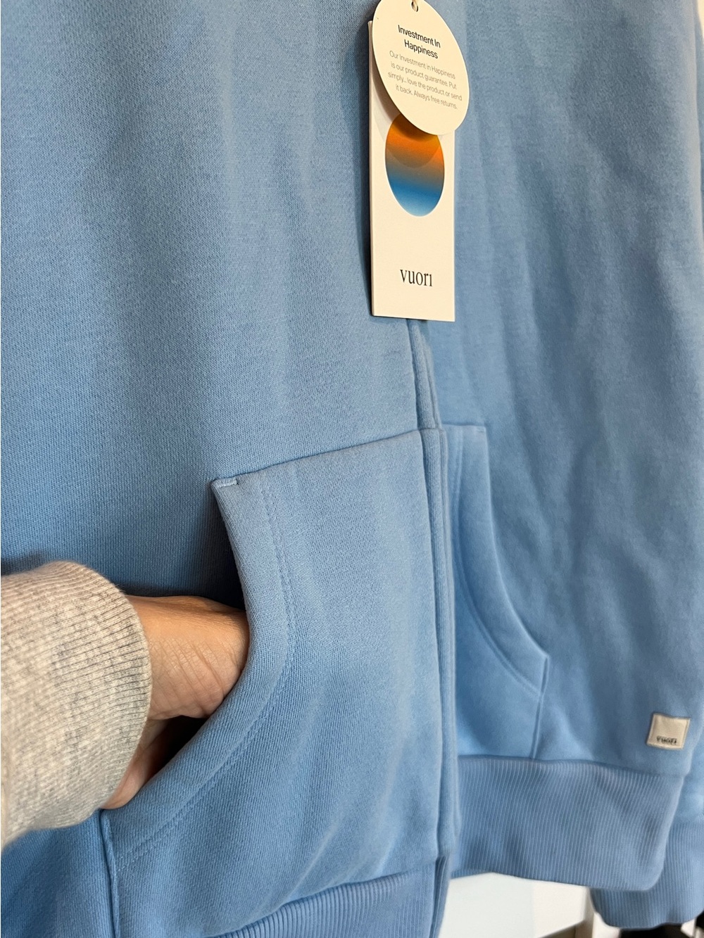 New With Tags Vuori Restore Full Zip Hoodie Spring Blue XS NWT - Picture 7 of 7